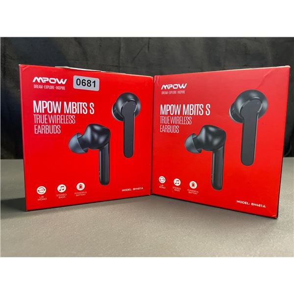 Lot of 2 Pairs of MPOW MBITS S True Wireless Earbuds - 35 hr Long Playtime - Brand New