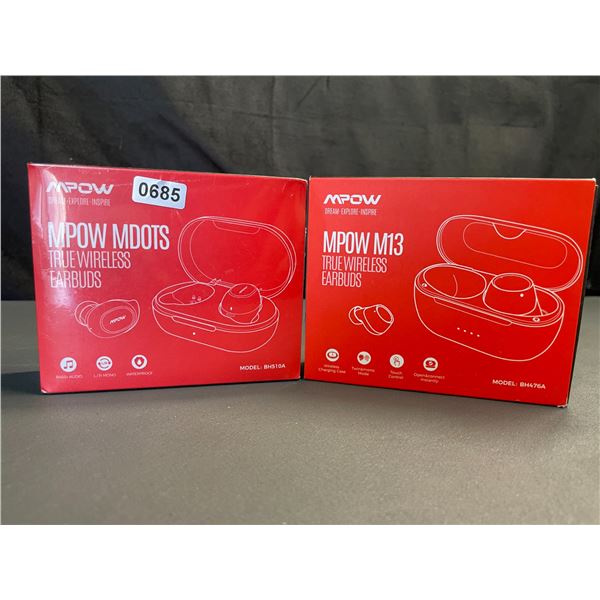 Lot of 2 Pairs of MPOW MDOTS True Wireless Earbuds - Brand New!