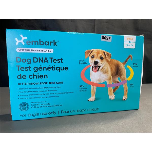 Lot of 1 Embark Dog DNA Test Kit - Test for 350 Breeds/Ancestry Dog DNA Profile - Brand New