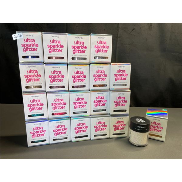 Lot of 20 Boxes of Hemway Premium Ultra sparkle Craft Glitter - Great for Epoxy Work/Crafts! New