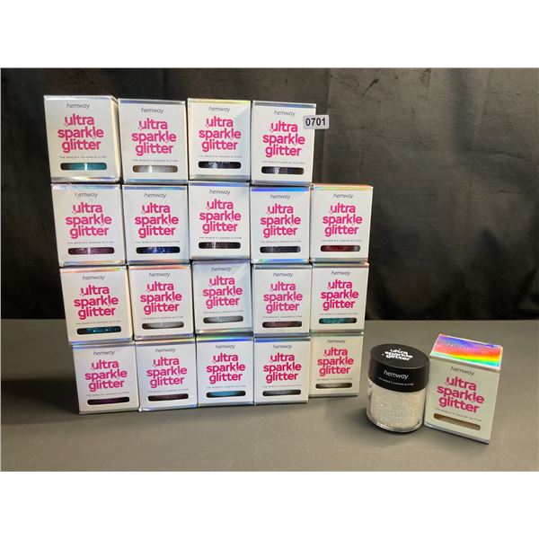 Lot of 20 Boxes of Hemway Premium Ultra sparkle Craft Glitter - Great for Epoxy Work/Crafts! New