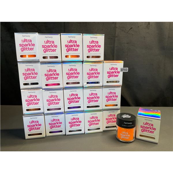 Lot of 20 Boxes of Hemway Premium Ultra sparkle Craft Glitter - Great for Epoxy Work/Crafts! New