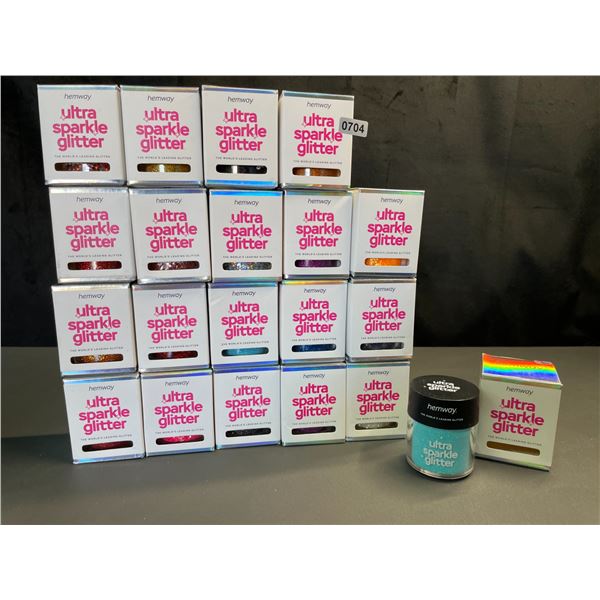 Lot of 20 Boxes of Hemway Premium Ultra sparkle Craft Glitter - Great for Epoxy Work/Crafts! New