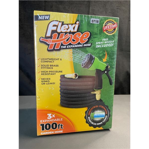 Lot of 1 Flexi Hose Expanding Hose - 100FT Length with Spray Nozzle - Brand New Sealed!