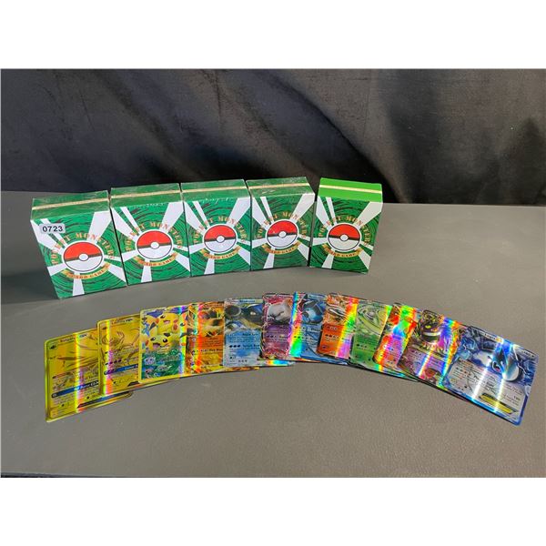 Lot of 5 Packs of Pokemon Fan Art Cards - Metallic Pokemon Art Cards - New