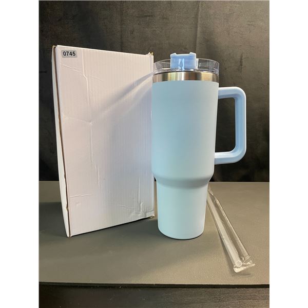 Lot of 1 Insulated Tumbler Drinking Mug - Tall "Stanley" Style with Handle - Baby Blue - Brand New!