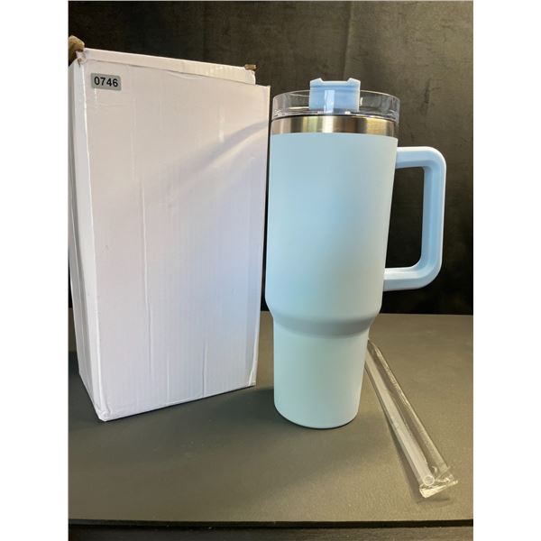 Lot of 1 Insulated Tumbler Drinking Mug - Tall "Stanley" Style with Handle - Baby Blue - Brand New!