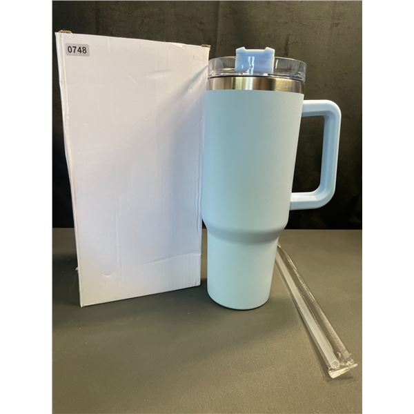 Lot of 1 Insulated Tumbler Drinking Mug - Tall "Stanley" Style with Handle - Baby Blue - Brand New!