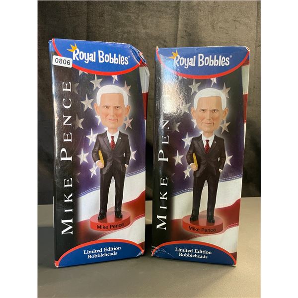 Lot of 2 Royal Bobbles Bobble Heads - Mike Pence - Limited Edition Bobble Heads - New