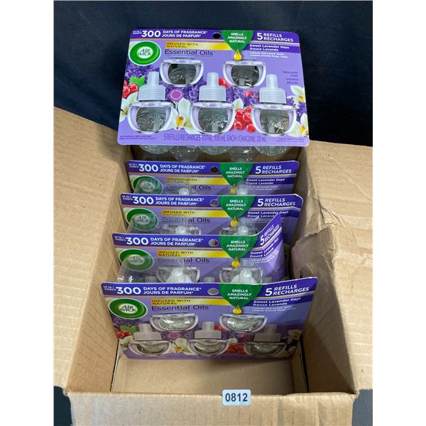 Lot of 1 Case of Air Wick 5-Pack Refills - 5 Packs Per Case - New! Sweet Lavender Days Scent