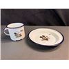 Image 1 : Lot of 2 Pieces of Mickey Mouse Enamelware Dishes - Used