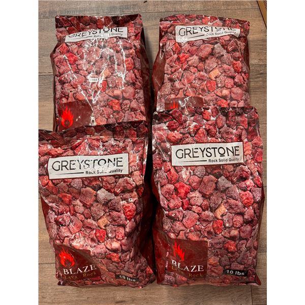 Lot of 4 10LB Bags of Greystone Blaze Lava Rock