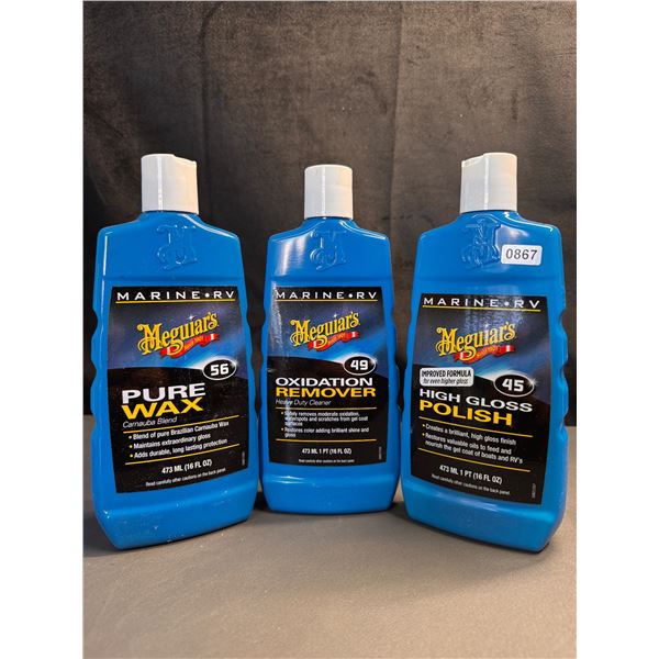 Lot of 3 Bottles of Meguiars Paint Correction Products for Marine RV