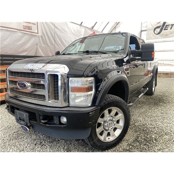 A12M --  2008 FORD F350 SRW SUPER DUTY DIESEL 4X4 BLACK 385938 KMS