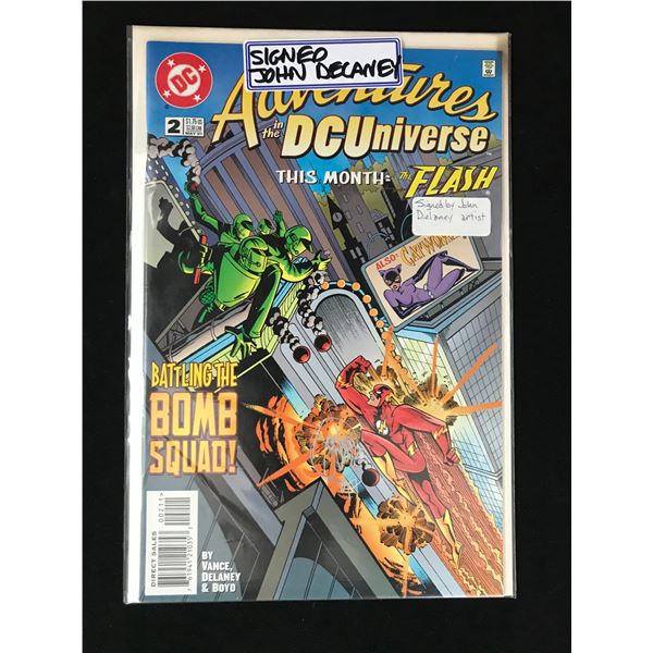 JOHN DELCANEY SIGNED ADVENTURES IN DC UNIVERSE NO.2