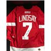 Image 1 : TED LINDSAY AUTOGRAPHED RED WINGS JERSEY FROZEN POND COA