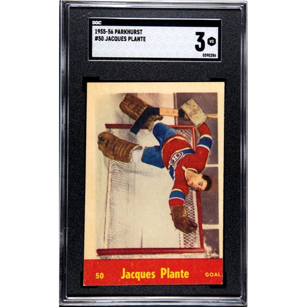 1955-56 Parkhurst #50 Jacques Plante RC (SGC 3)