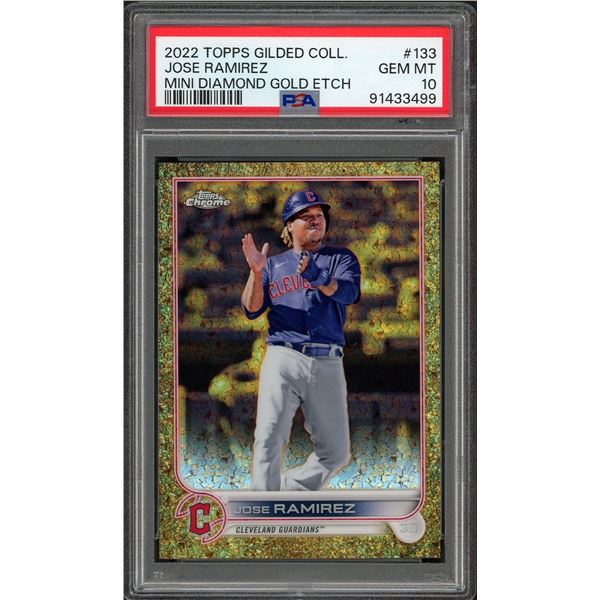 2022 Topps Gilded Collection - Jose Ramirez mini diamond gold etch /50 - PSA 10