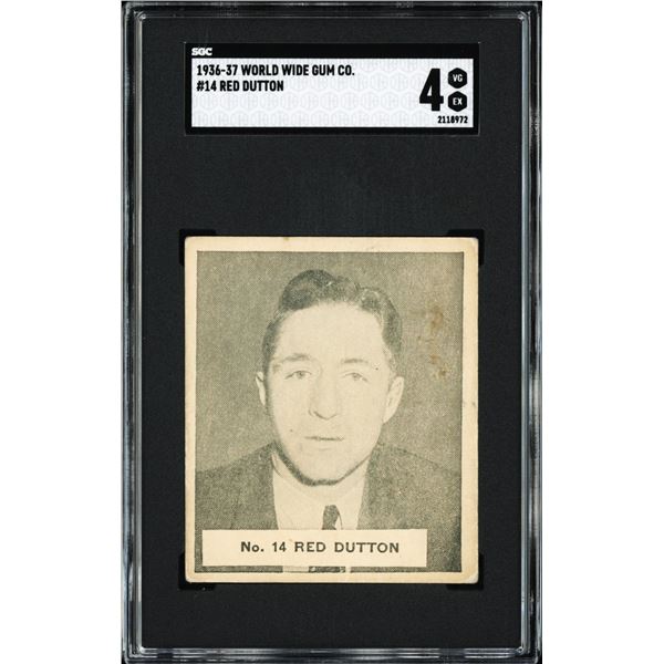 1936-37 World Wide Gum #14 Red Dutton (SGC 4)