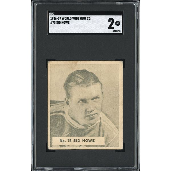1936-37 World Wide Gum #75 Syd Howe (SGC 2)