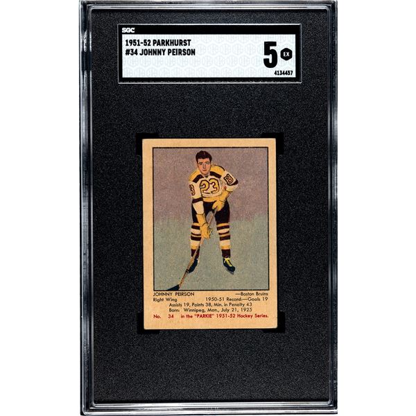 1951-52 Parkhurst #34 John Peirson RC (SGC 5)