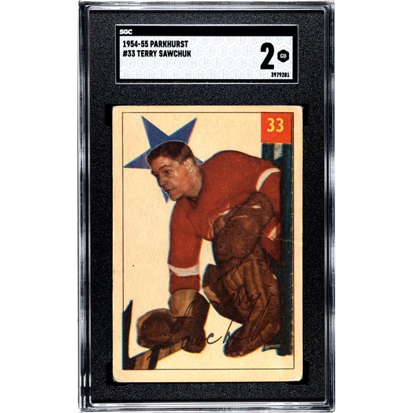 1954-55 Parkhurst #33 Terry Sawchuk (SGC 2)