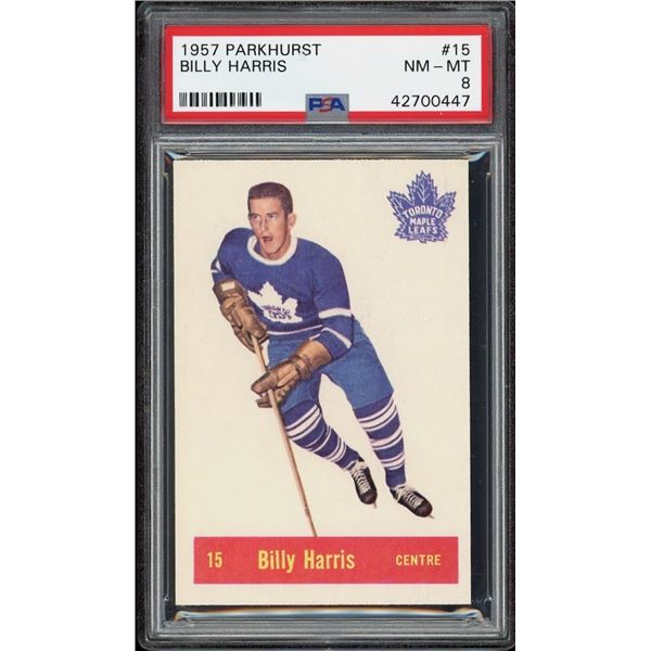 1957-58 Parkhurst #T15 Billy Harris (PSA 8)