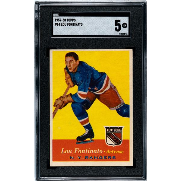 1957-58 Topps #64 Lou Fontinato RC (SGC 5)