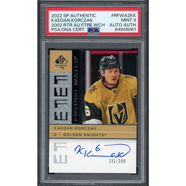 2022 SP Authentic Kaedan Korczak retro Future Watch Autograph - PSA 9