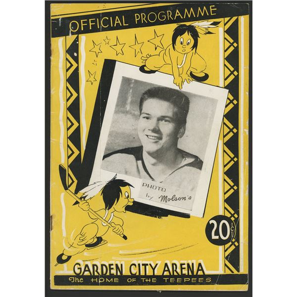 1956 Jr Hockey Program w/ Bobby Hull, Frank Mahovlich