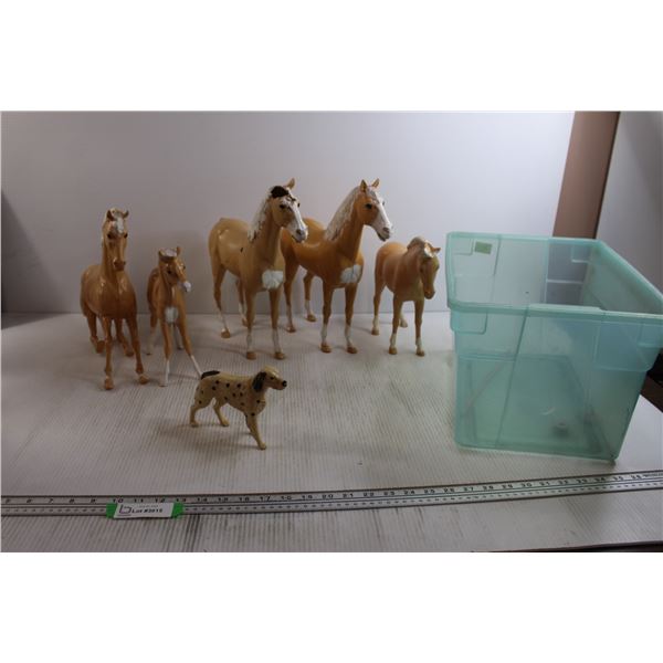 (5) Toy Horses - As Is, Toy Dalmatian, Johnny West Toys
