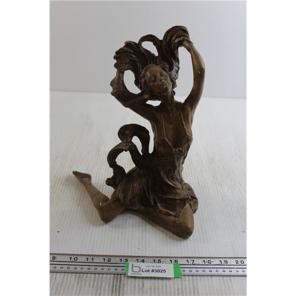 Woman with Long Hair Statue - 1' Tall