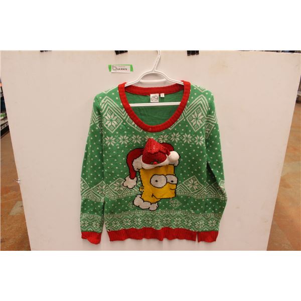 Bart Simpson Christmas Sweater - Size S, Seemingly Missing Additional Decorations, As Is