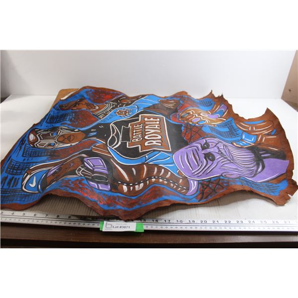 Hand Done Battle Royale with Thanos on Leather