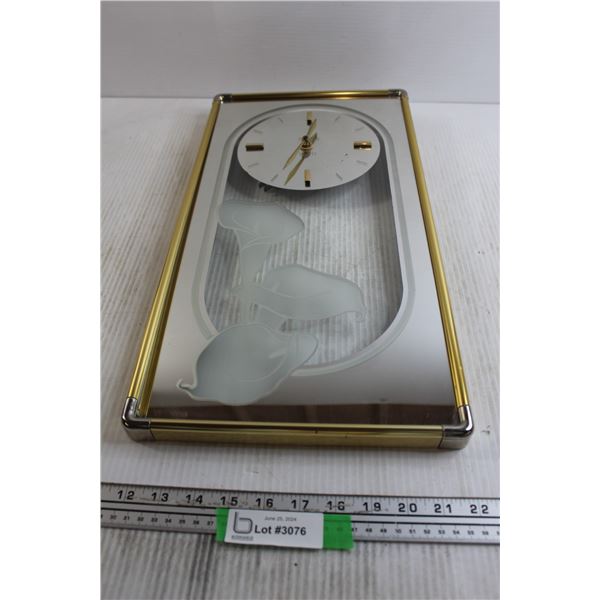 Mirrored Clock - Untested, 10 1/2" x 20 1/2"