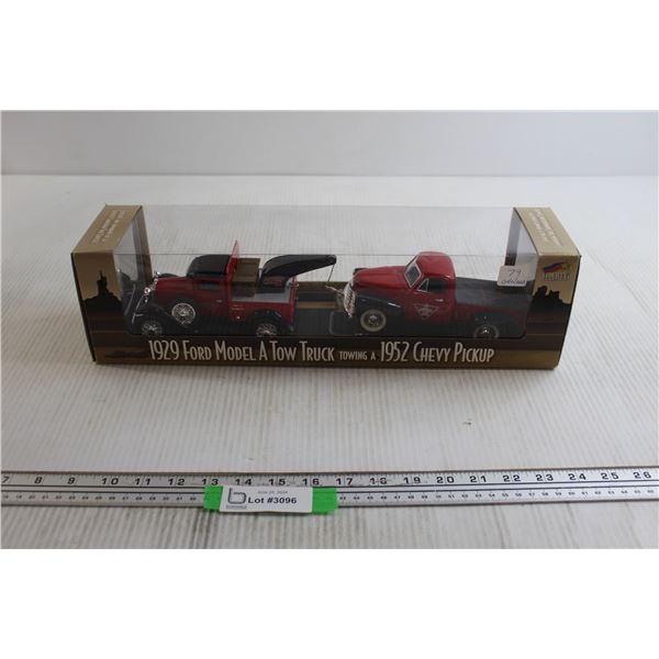 Liberty Classics 1929 Ford Model A Tow Truck Towing a 1952 Chevy Pickup Die Casts - 1/24