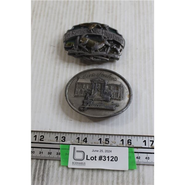 (2) Belt Buckles - Elvis Presley, Hunting