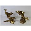 Image 5 : (2) Brass Dolphin Ornaments