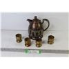 Image 1 : Brass Teapot w/4 Brass Cups