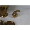 Image 3 : (2) Brass Vases - Brass Apple - Swan & Dishes