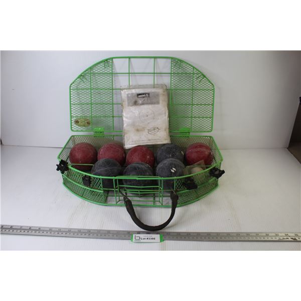 Sport Craft Bocce Balls in Metal Wire Case