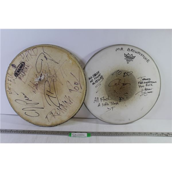 (2) Signed Drum Skins (14 1/2")