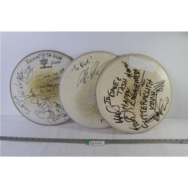 (3) Signed Drum Skins (14 1/2")