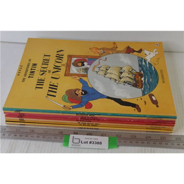 (9) Books - The Adventures of Tin Tin Cartoon Books