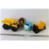 Image 1 : Plastic Dump Truck & Plow - Stuffed Lion - Battery Operated Toy