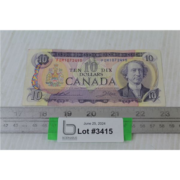 (1) Canadian Ten Dollar Bill