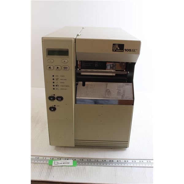 Zebra 105SL Bar Code Printer - Turns On