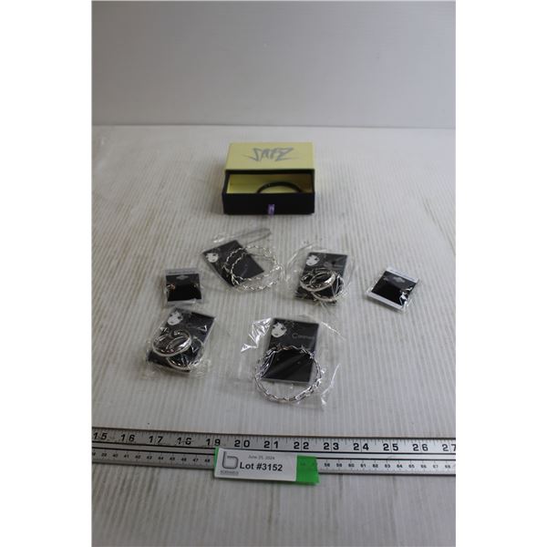 SABZ Designer Bracelet, (6) Pairs New Pierced Earrings
