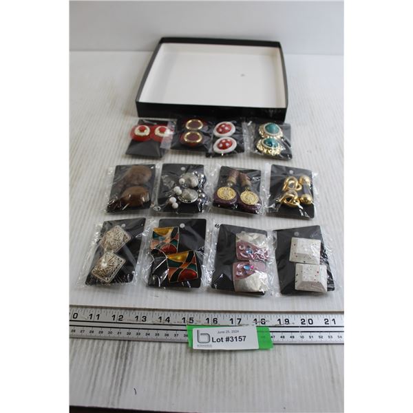 (12) Pairs Vintage Clip-On Earrings