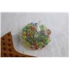 Image 3 : Glass Rolling Pin with Marbles, Wooden Chinese Checkers Board, Bag of Marbles